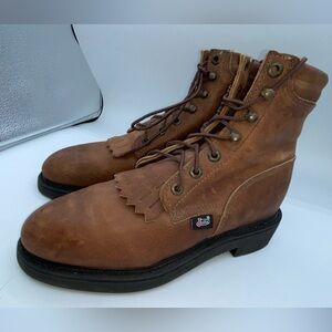 Justin Men's Brown 7.5 C Narrow Work Boots - L0774 USA - Women’s 9.5 AA12